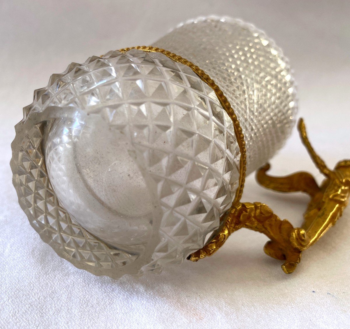 Empire Cup In Cut Crystal And Gilt Bronze-photo-5