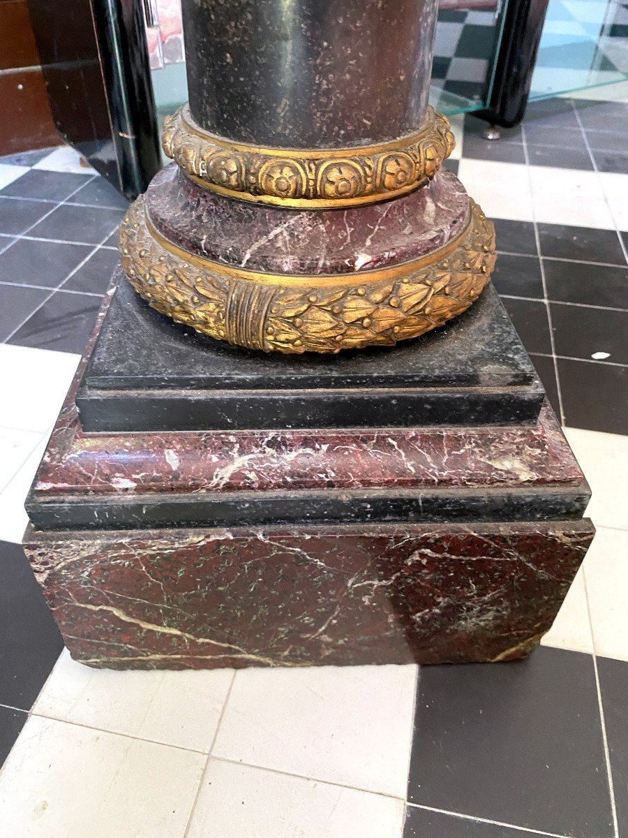 Column In Marble And Gilt Bronze-photo-2