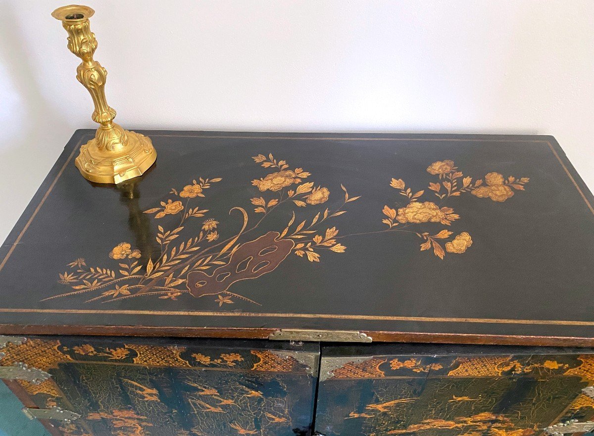 Cabinet En Laque Style Chinoisant Travail Anglais-photo-5