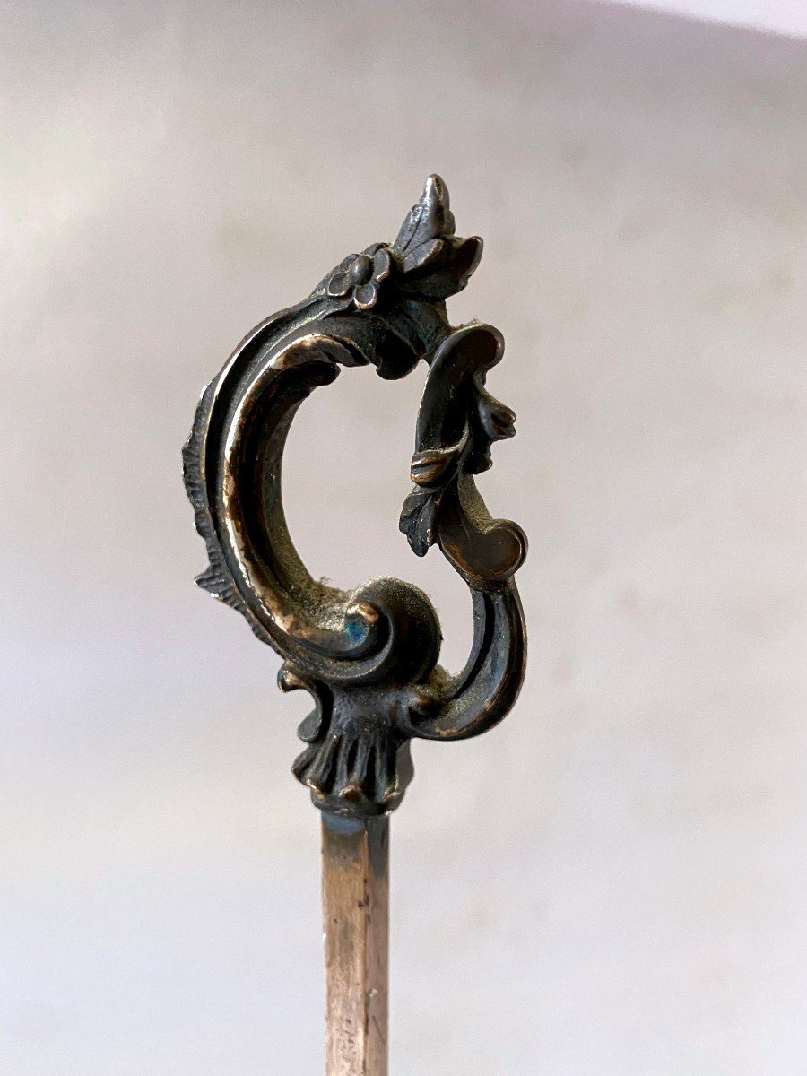 Lampe écran En Bronze Argenté Style Louis XV-photo-1