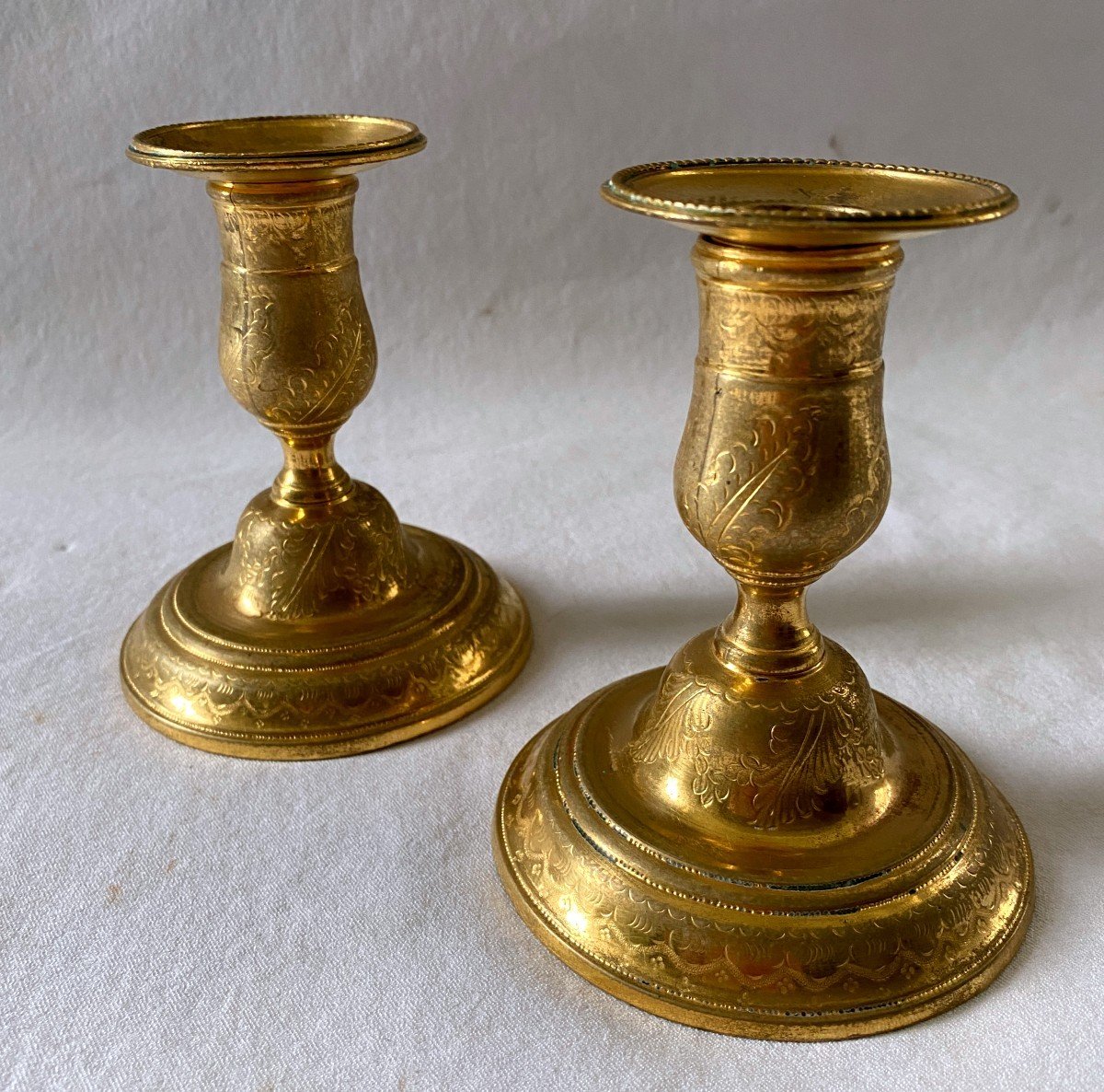 Bougeoirs De Toilette Transition En Bronze Doré-photo-2