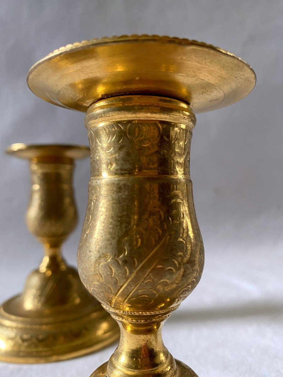 Bougeoirs De Toilette Transition En Bronze Doré-photo-2