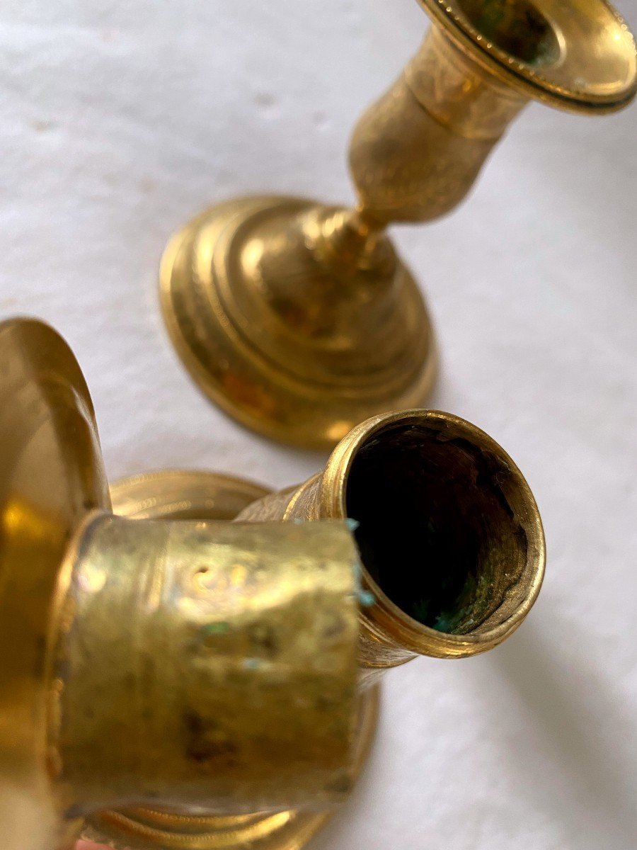 Bougeoirs De Toilette Transition En Bronze Doré-photo-4
