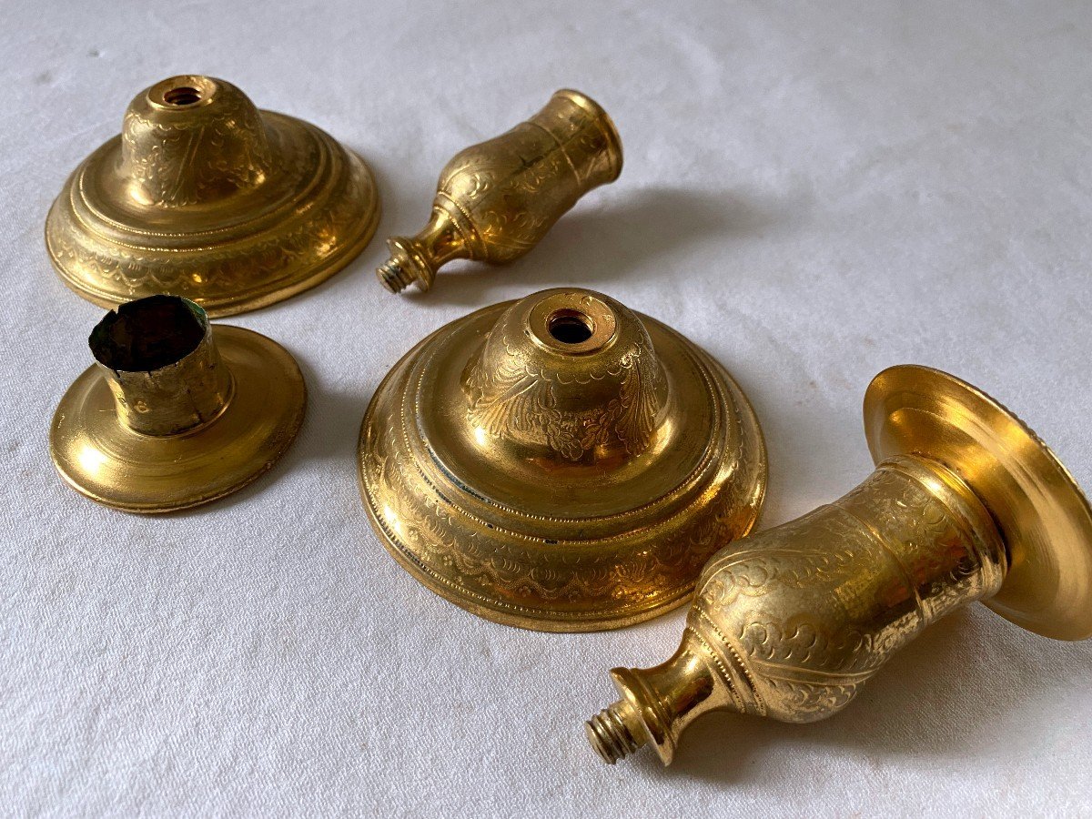 Bougeoirs De Toilette Transition En Bronze Doré-photo-6