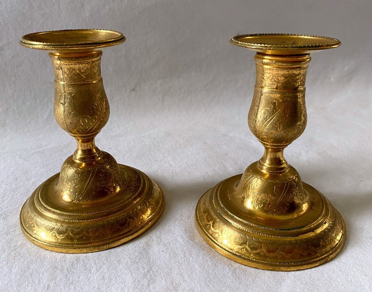 Bougeoirs De Toilette Transition En Bronze Doré