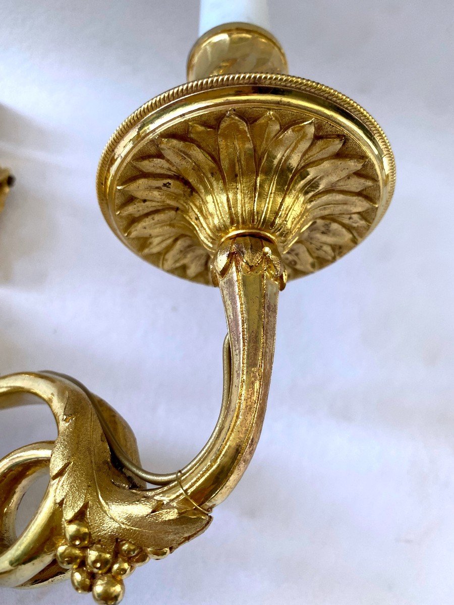 Directoire Period Wall Lights In Gilt Bronze-photo-1