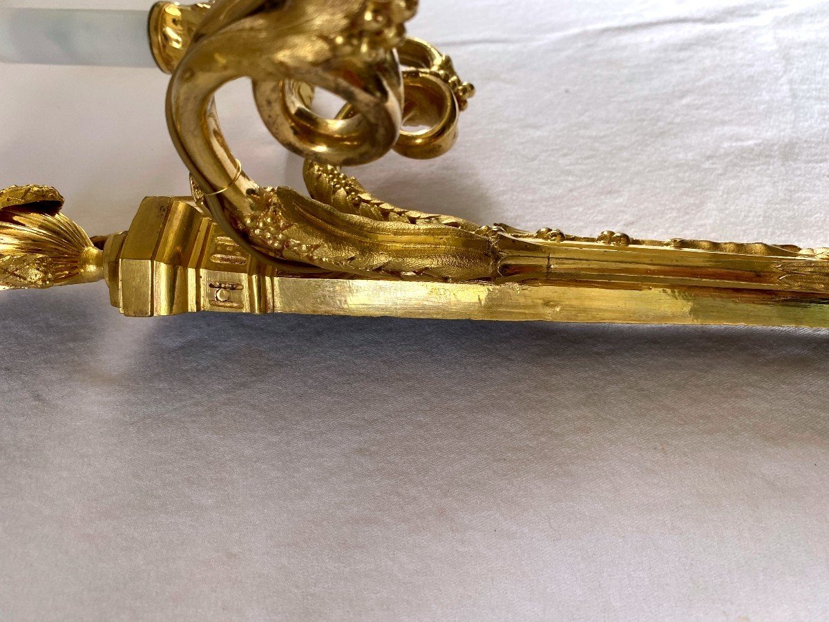 Directoire Period Wall Lights In Gilt Bronze-photo-6