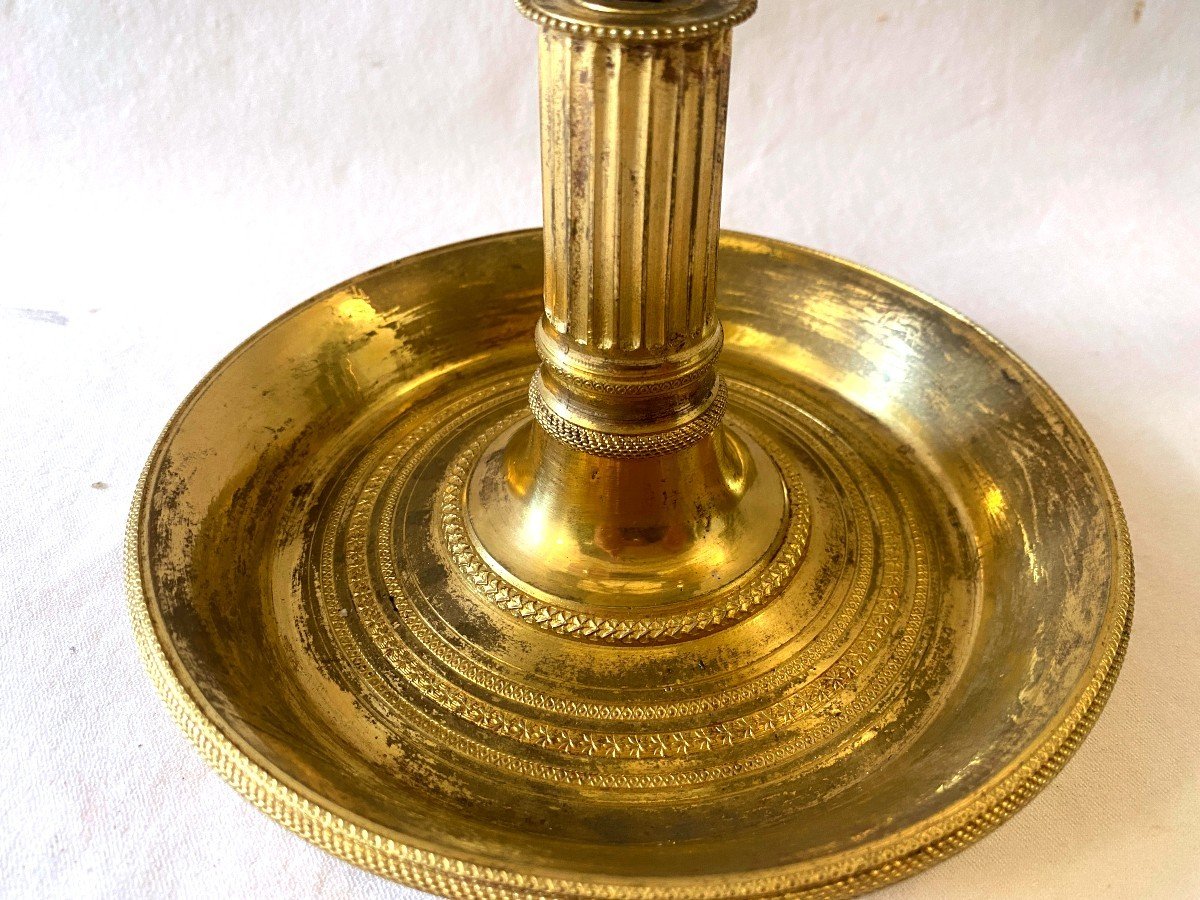 Lampe Bouillotte époque Directoire En Bronze Doré-photo-3