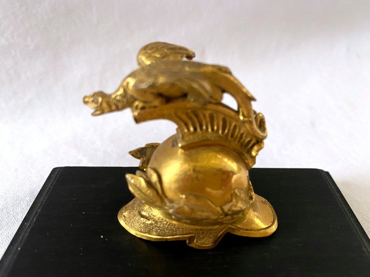 Paperweight In Gilt Bronze And Ebony-photo-3