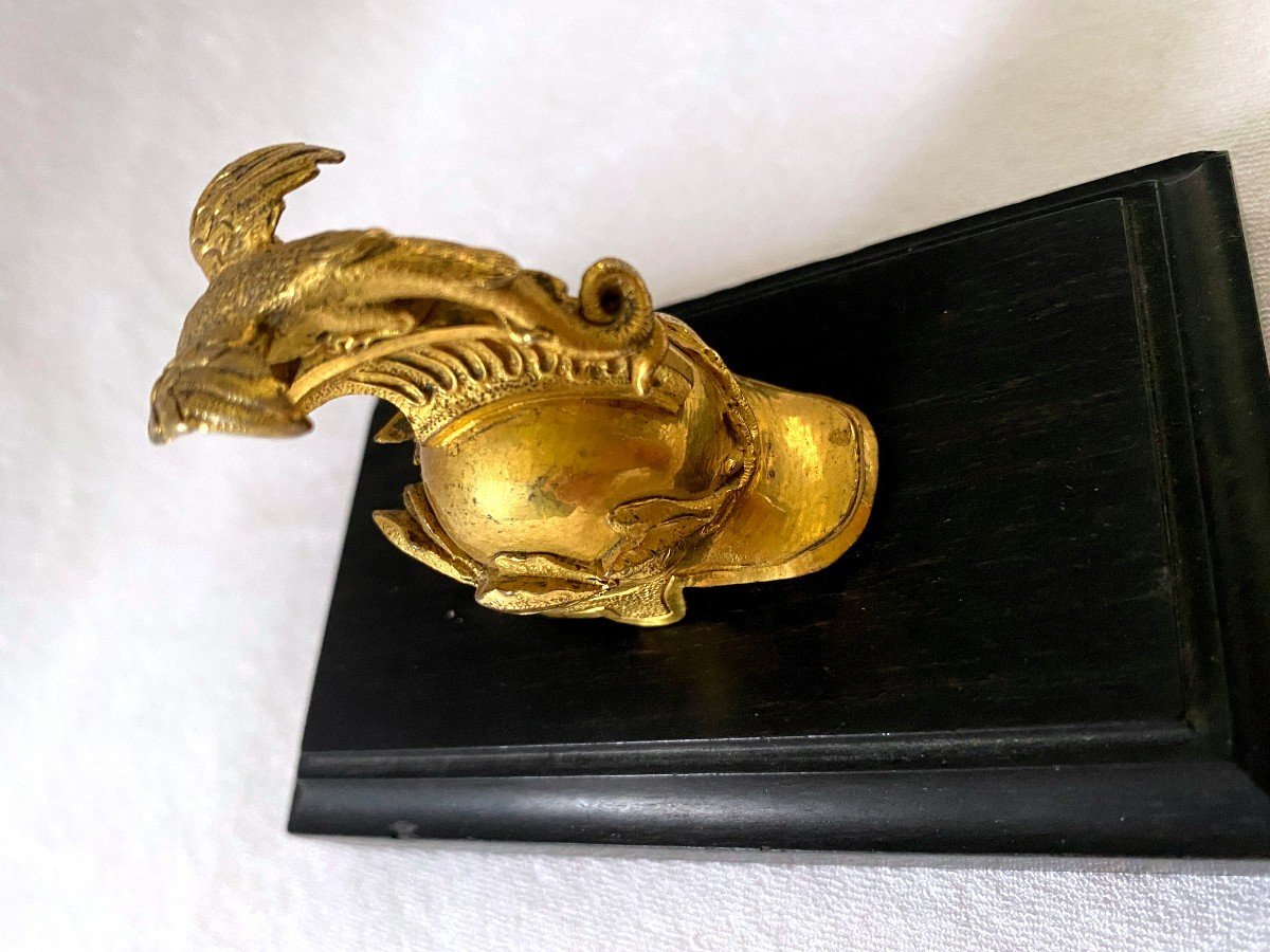 Paperweight In Gilt Bronze And Ebony-photo-1