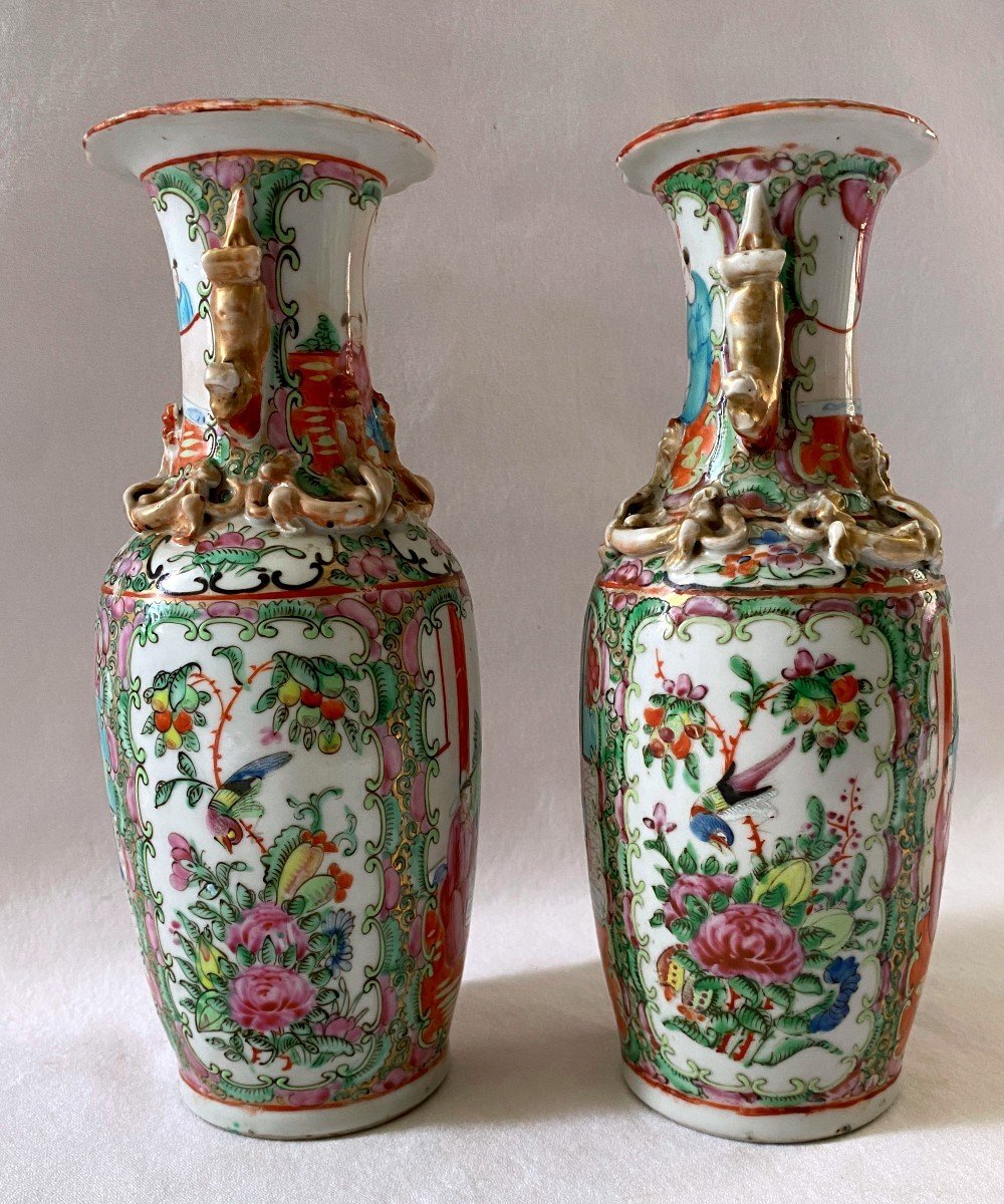 Paire De Vases En Porcelaine De Canton -photo-4