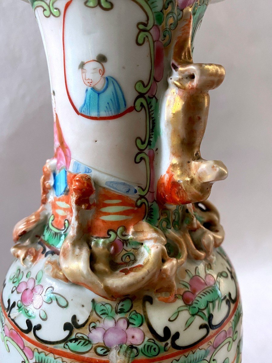 Paire De Vases En Porcelaine De Canton -photo-2
