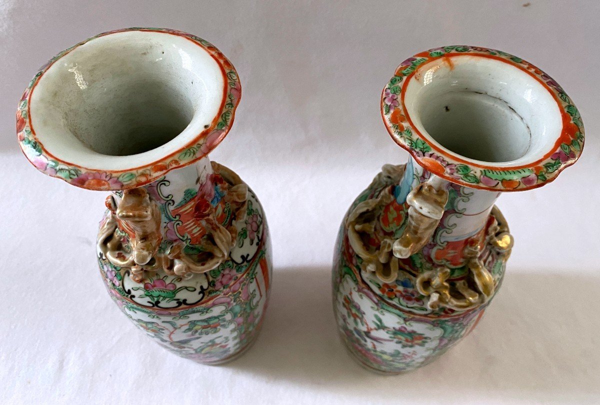 Paire De Vases En Porcelaine De Canton -photo-3