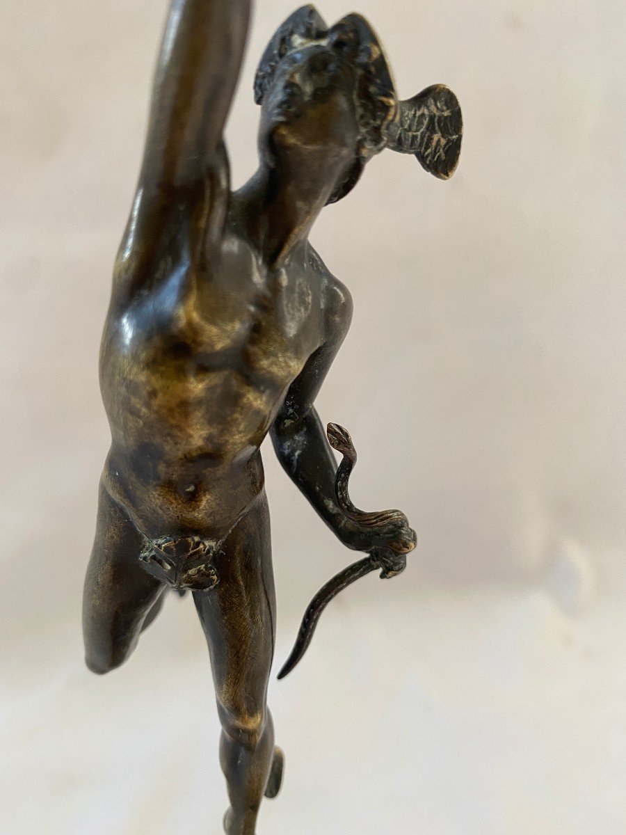 Mercury Restoration Candlestick In Patinated Bronze -photo-3