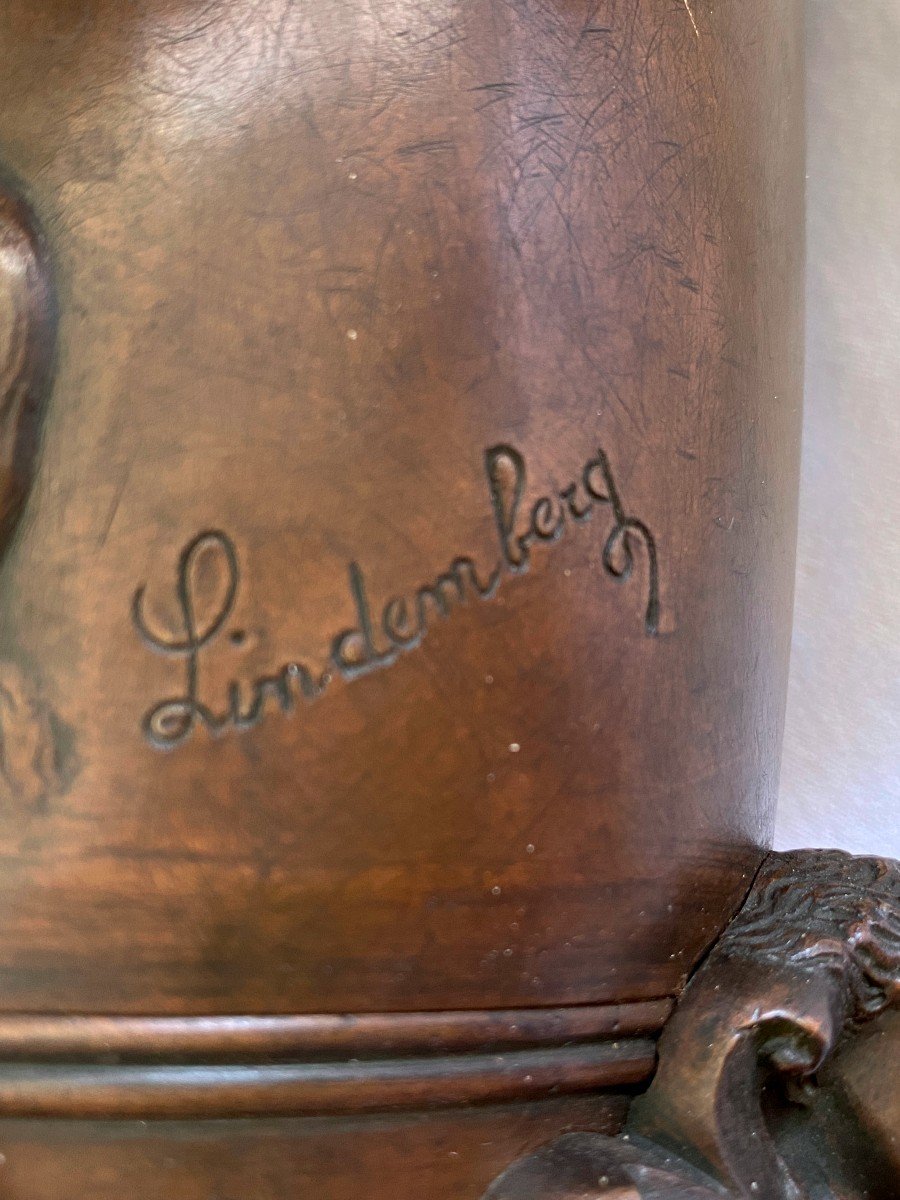 Pair Of Bronze Vases Signed Lindemberg-photo-4