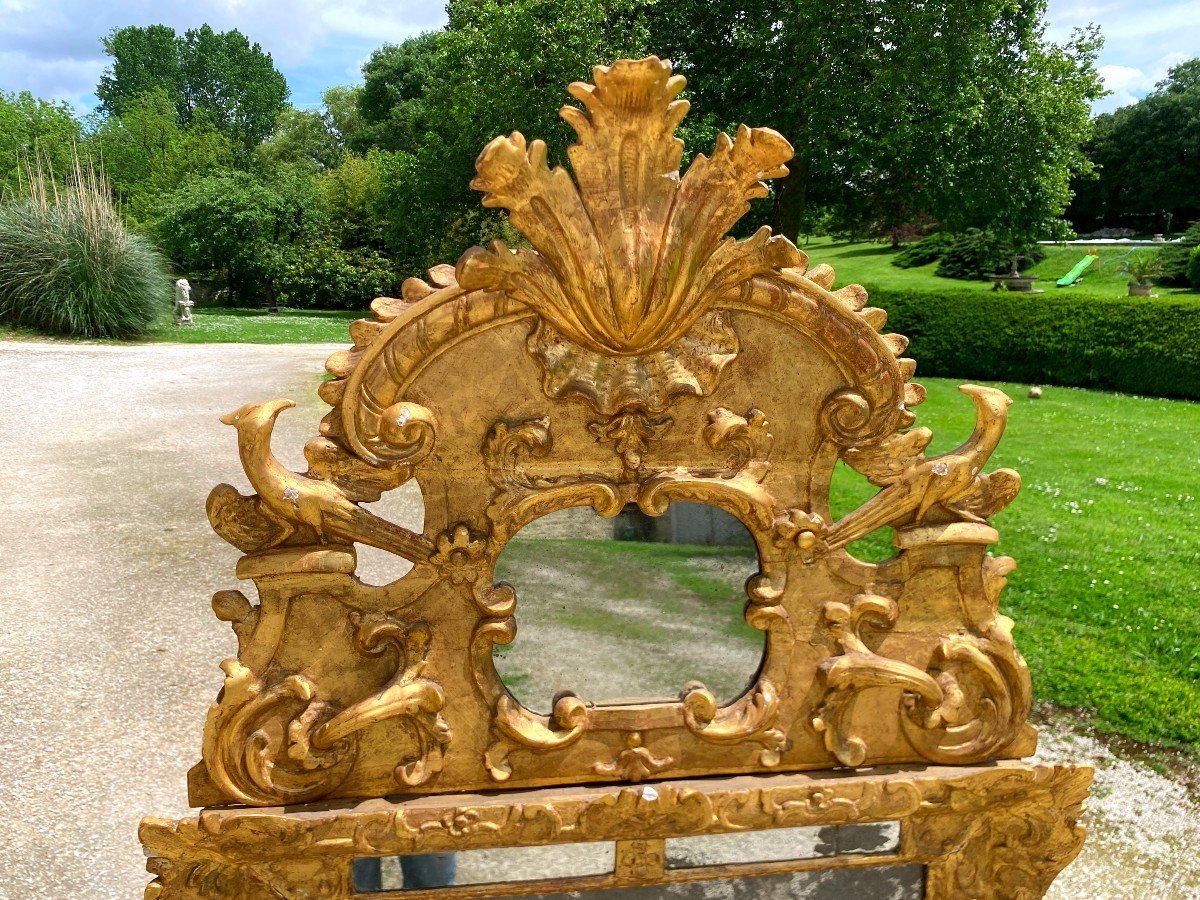 Pedimented Mirror In Golden Wood, Regency Period-photo-4