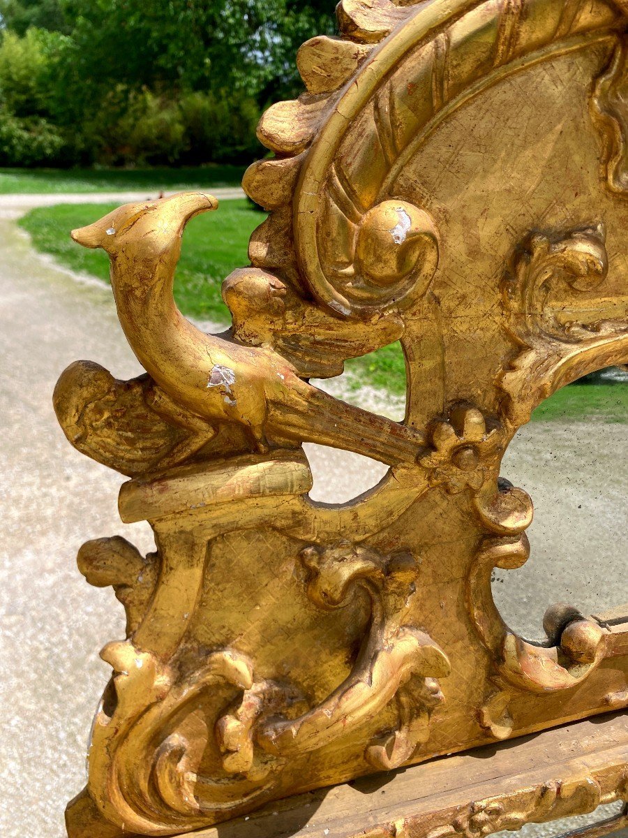 Pedimented Mirror In Golden Wood, Regency Period-photo-2