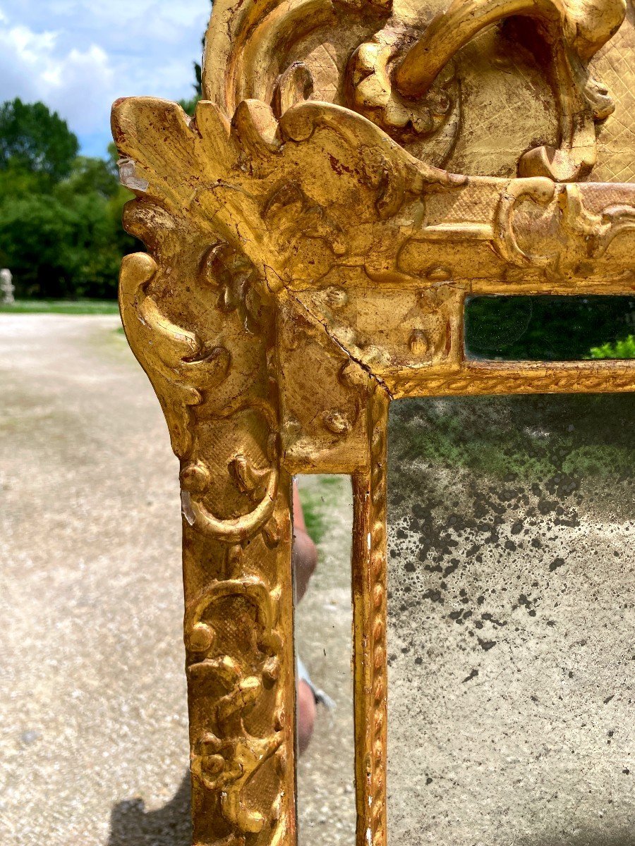 Pedimented Mirror In Golden Wood, Regency Period-photo-6