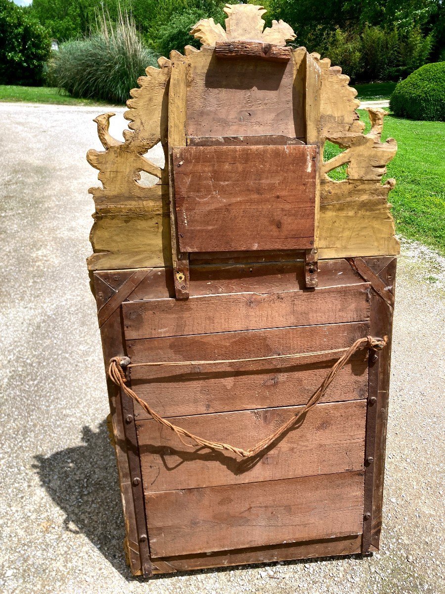 Pedimented Mirror In Golden Wood, Regency Period-photo-7