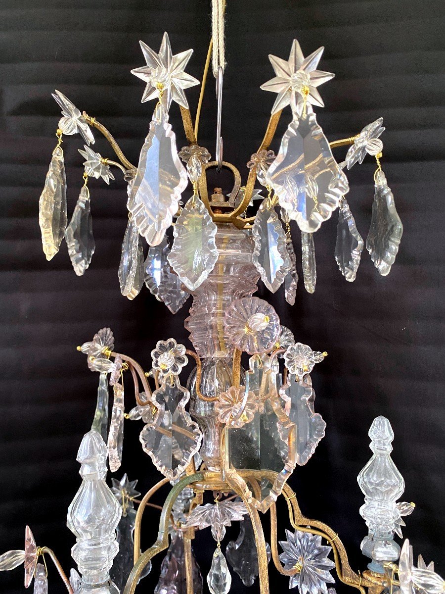 Louis XV Period Cage Chandelier In Bronze And Crystal-photo-3