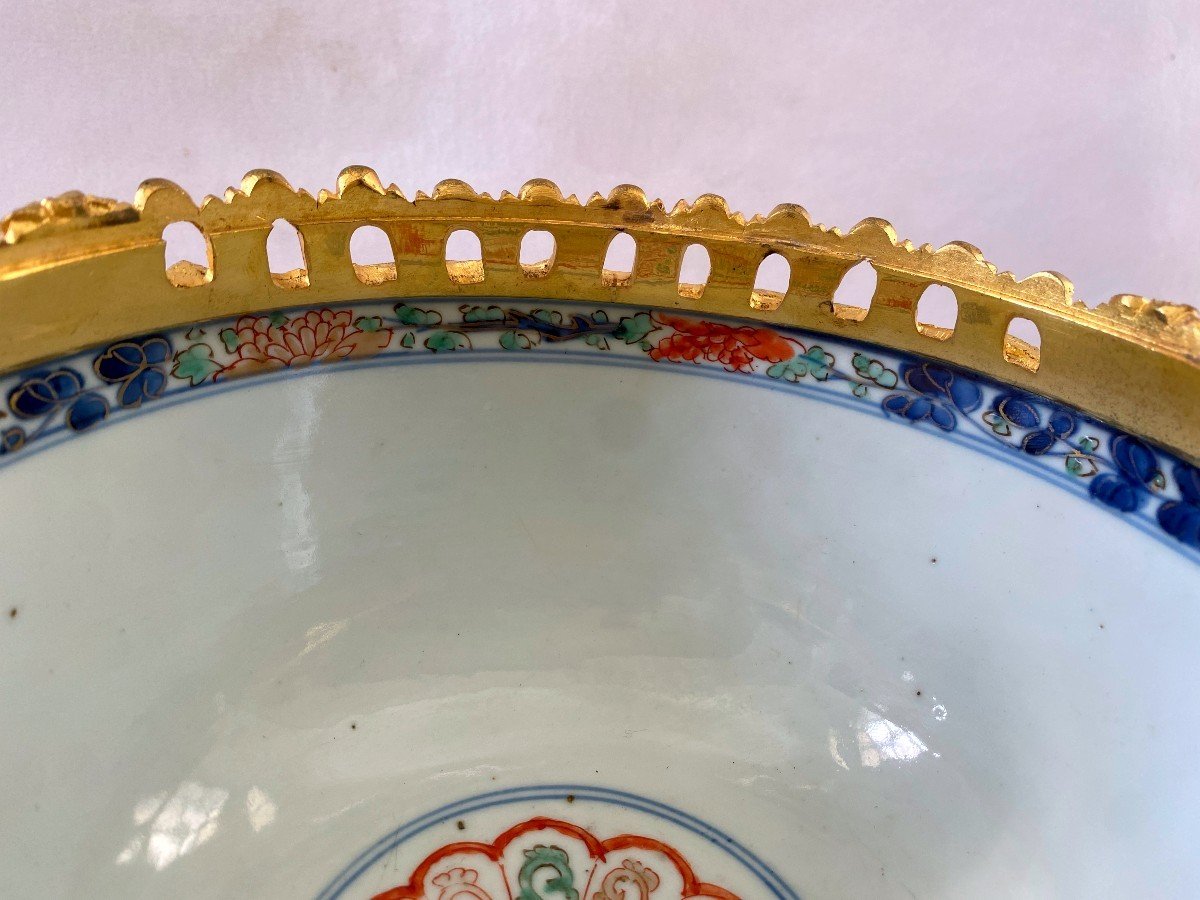 Coupe En Famille Verte époque Kangxi Montée Bronze Doré -photo-7