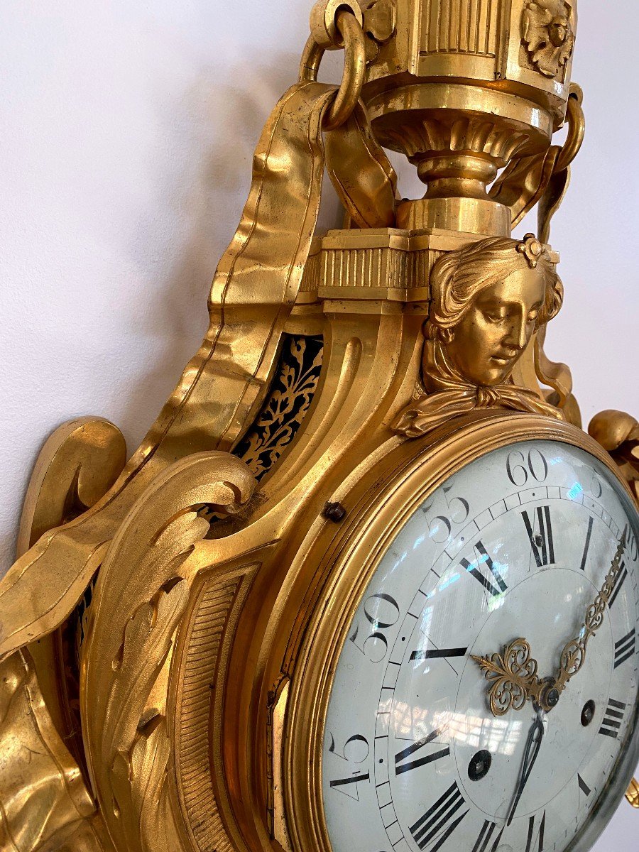 Osmond Large Louis XVI Cartel In Gilt Bronze-photo-3