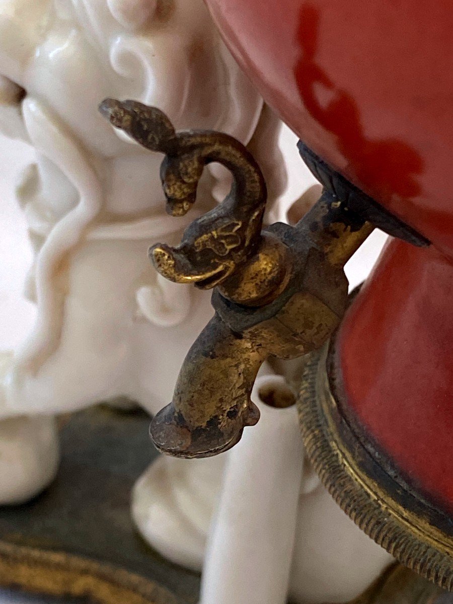 Perfume Fountain In Chinese Porcelain And Gilt Bronze-photo-3