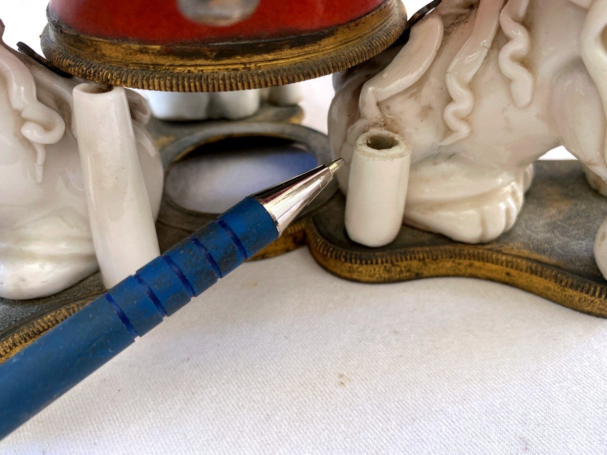 Perfume Fountain In Chinese Porcelain And Gilt Bronze-photo-8