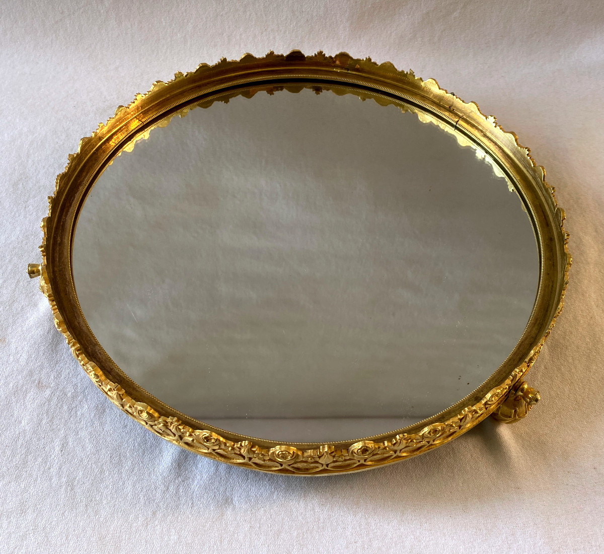 Empire Table Top Tray In Gilt Bronze-photo-4