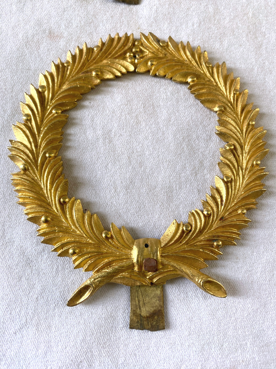 Quatre Couronnes Empire En Bronze Doré-photo-3