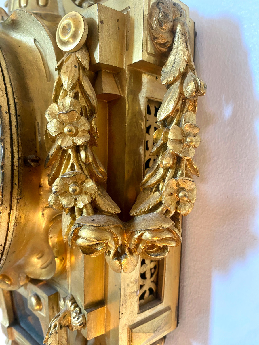 Louis XVI Period Gilt Bronze Cartel Clock-photo-1