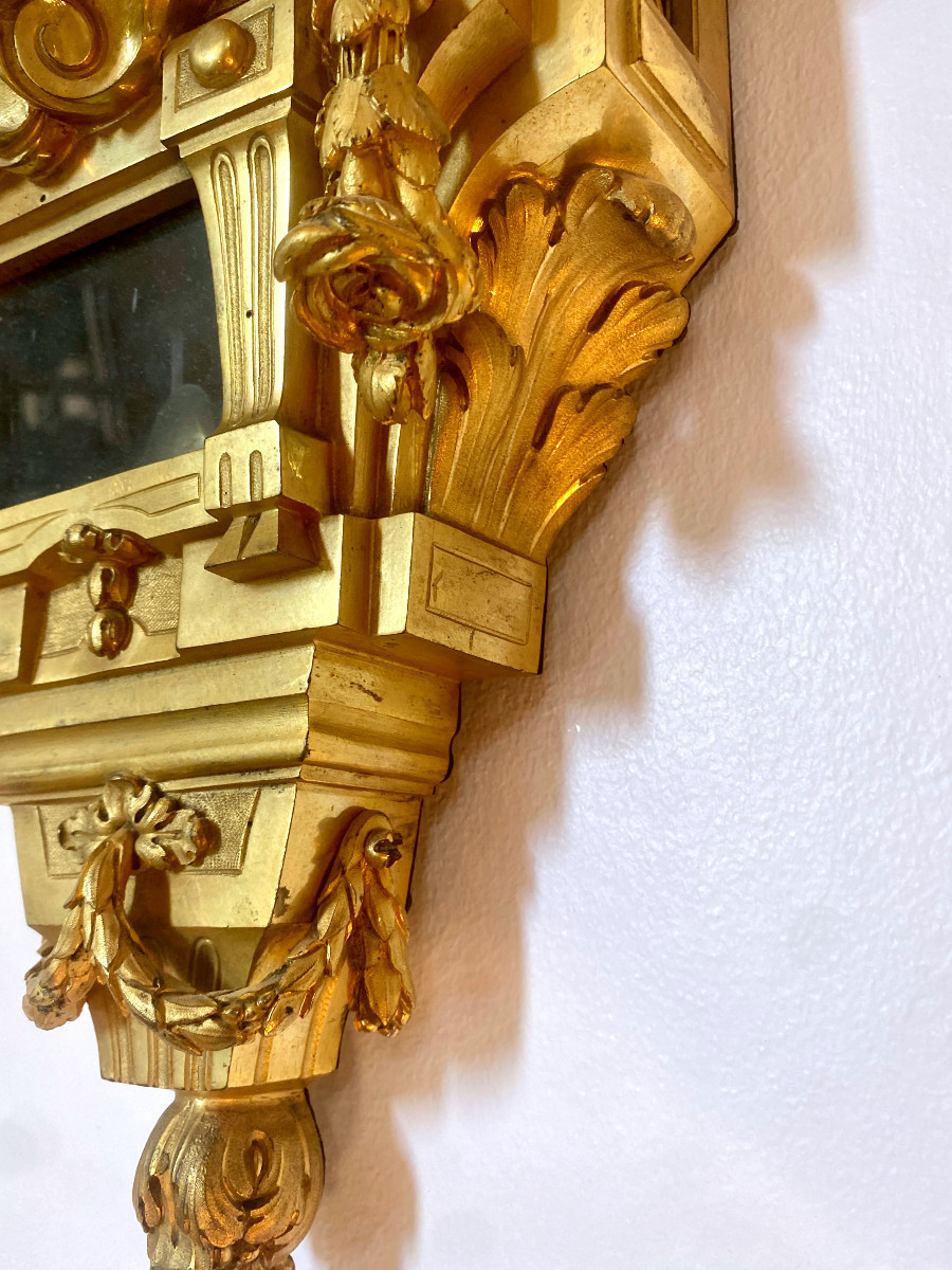 Louis XVI Period Gilt Bronze Cartel Clock-photo-2