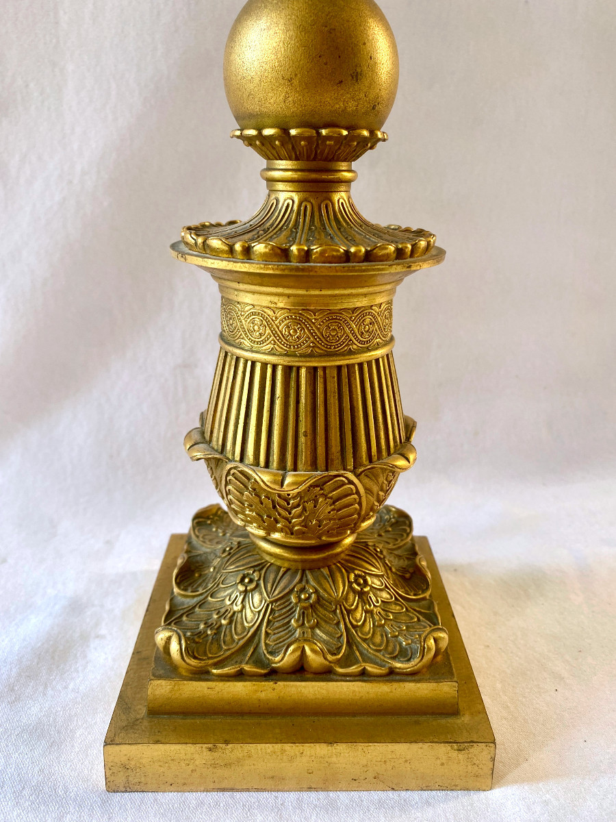 Restoration Candelabra In Gilded And Patinated Bronze-photo-4
