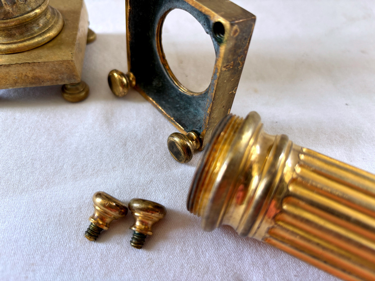 Pair Of Bronze Financier Candlesticks-photo-2