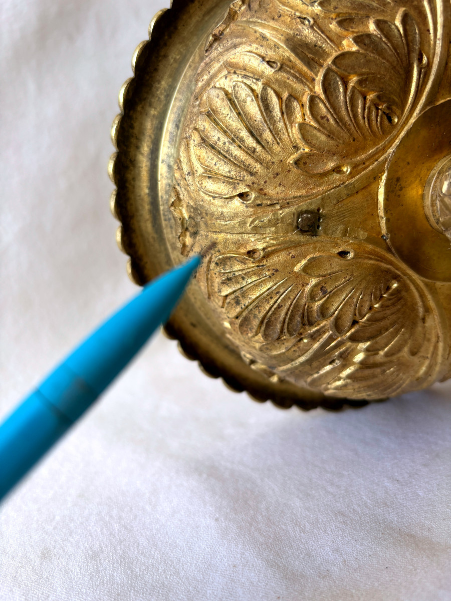 Paire de grandes coupes tazza en bronze et marbre-photo-8