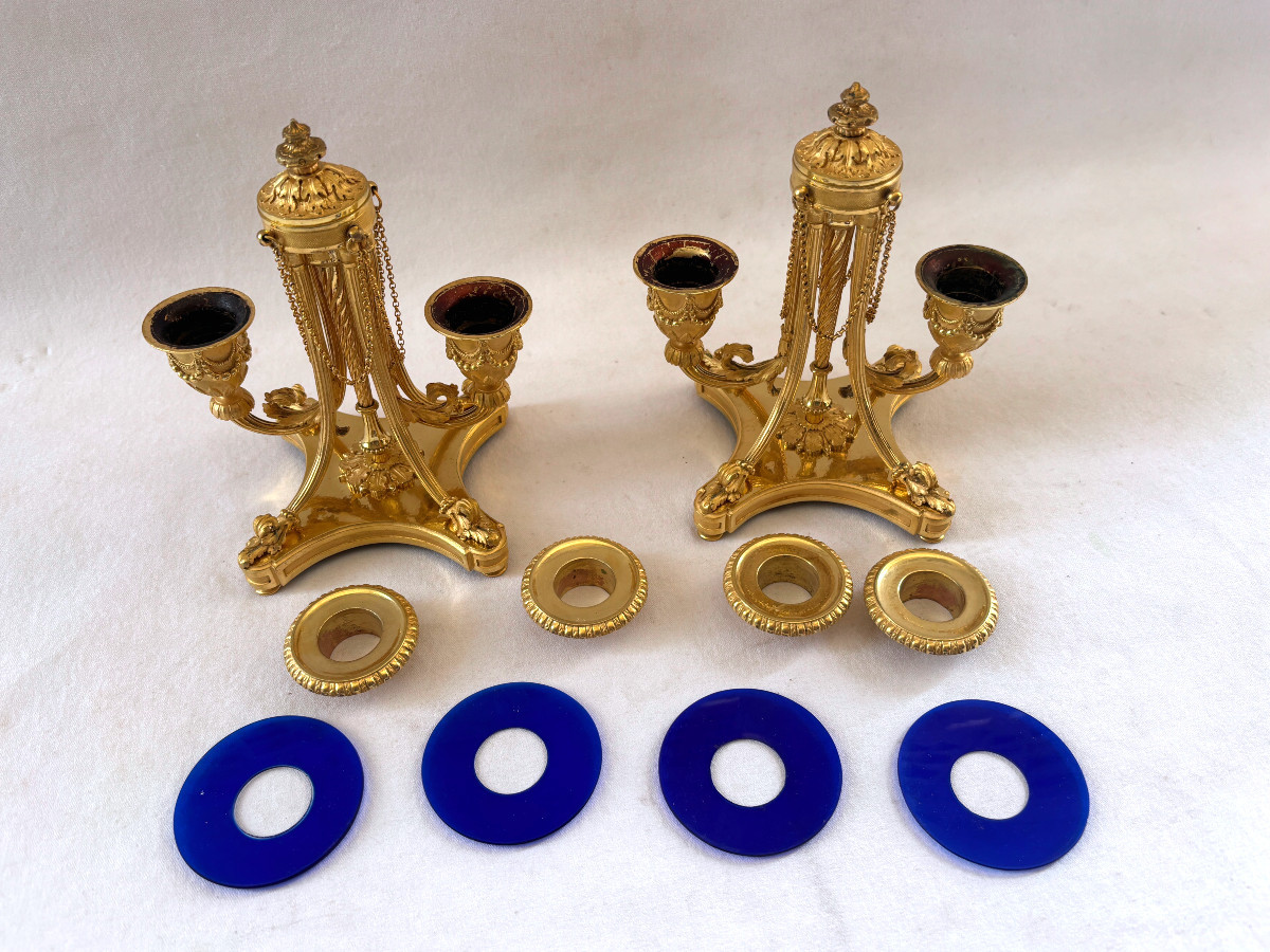 Victor Paillard Pair Of Gilt Bronze Candlesticks-photo-6