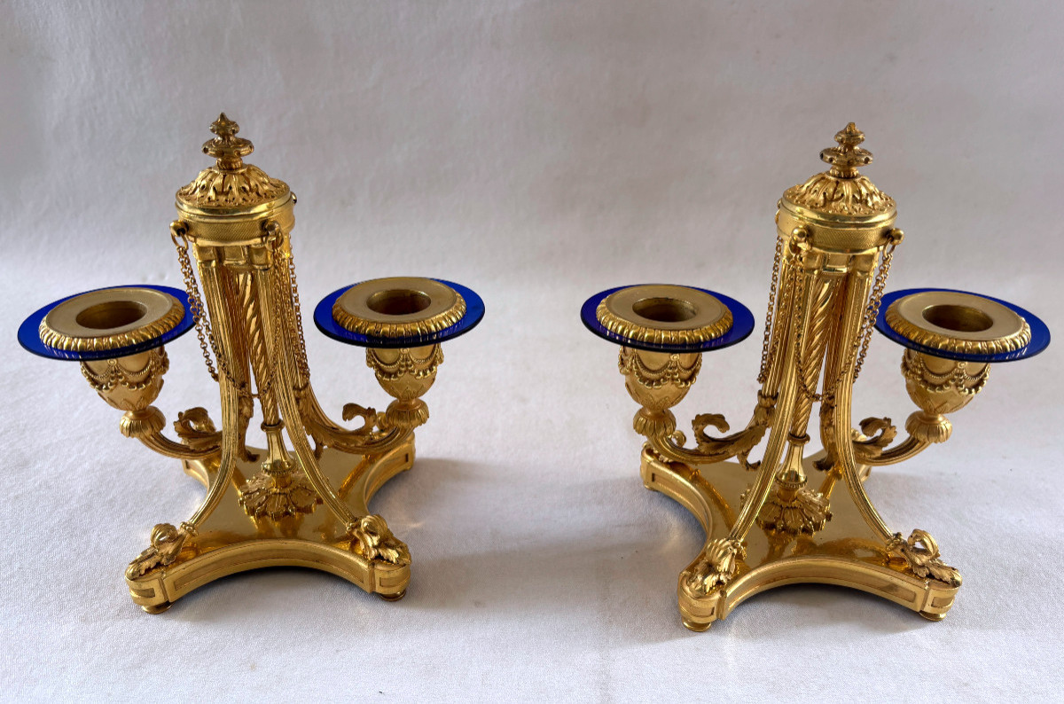 Victor Paillard Pair Of Gilt Bronze Candlesticks