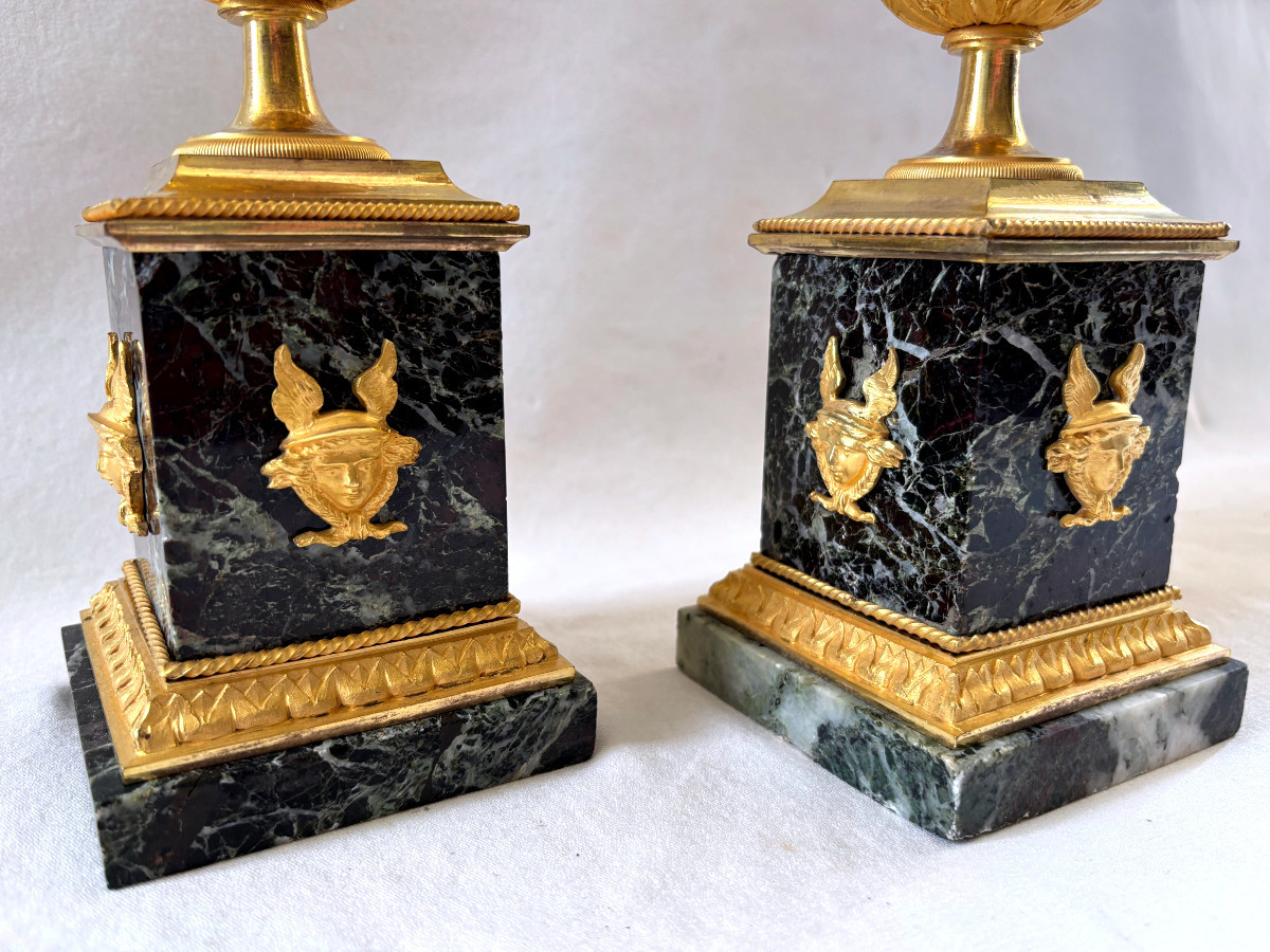 Thomire Paire de Vases en Bronze Doré Epoque Empire-photo-3