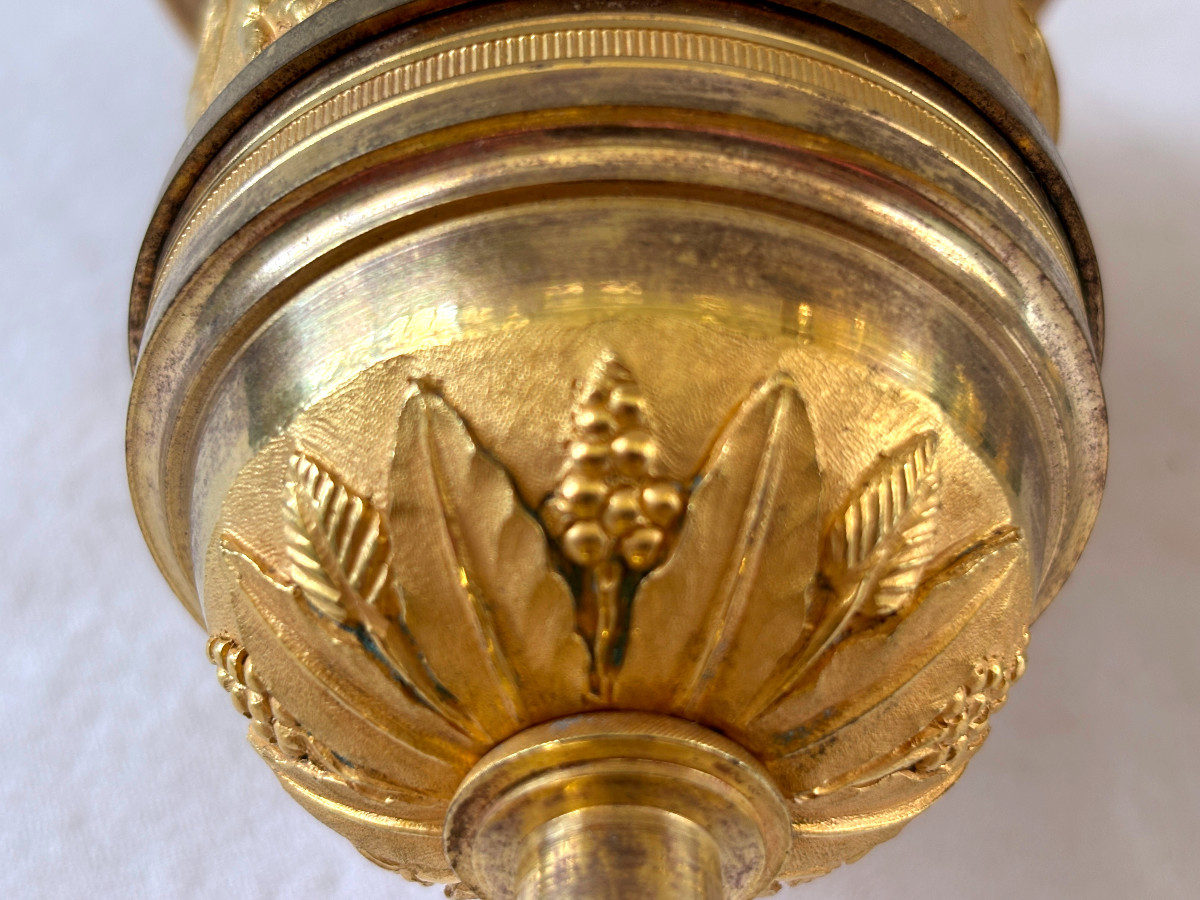 Thomire Paire de Vases en Bronze Doré Epoque Empire-photo-5
