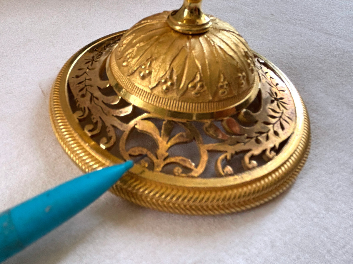 Thomire Paire de Vases en Bronze Doré Epoque Empire-photo-7