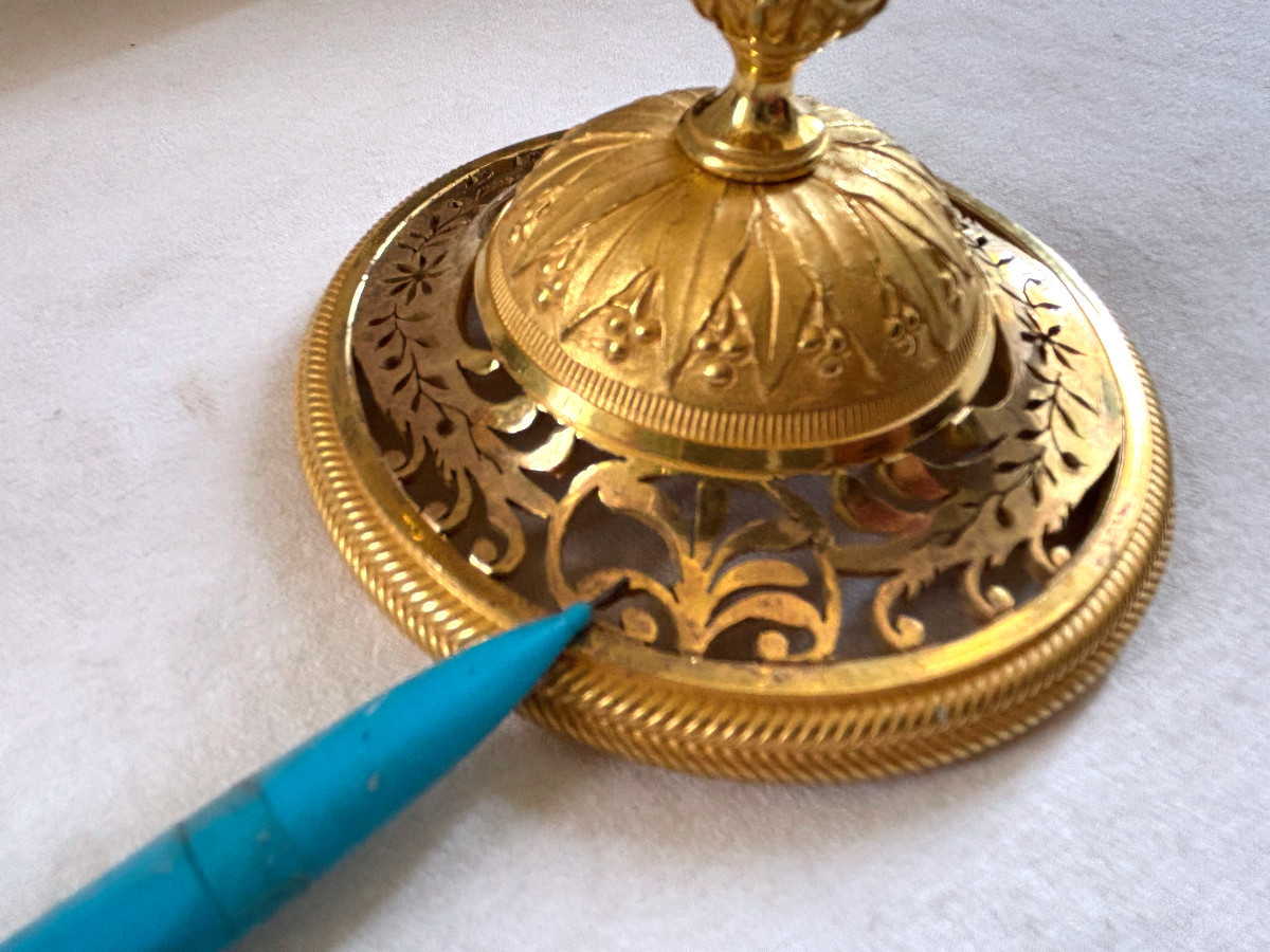 Thomire Paire de Vases en Bronze Doré Epoque Empire-photo-8