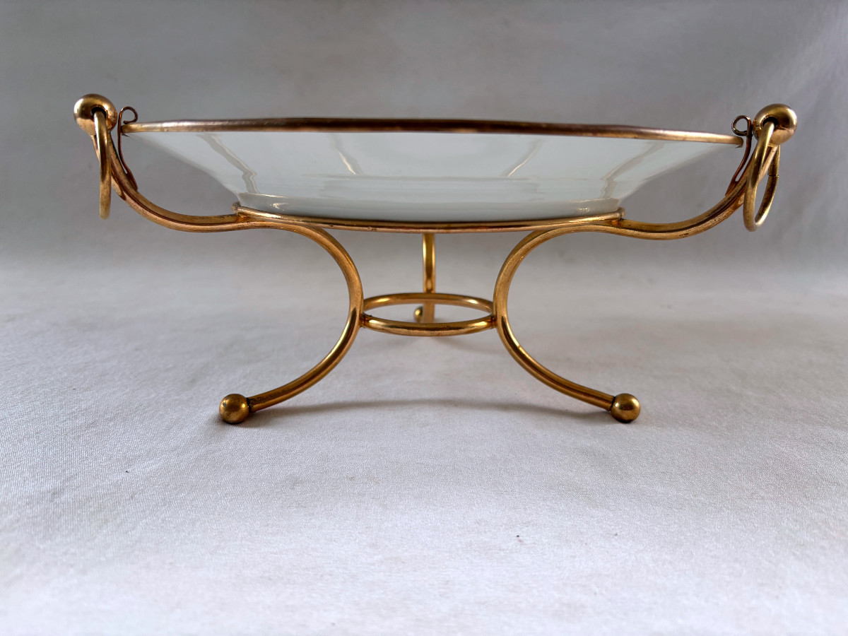 Coupe Montée en Porcelaine de Sèvres et bronze doré-photo-4