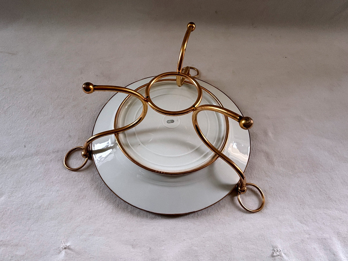 Coupe Montée en Porcelaine de Sèvres et bronze doré-photo-5