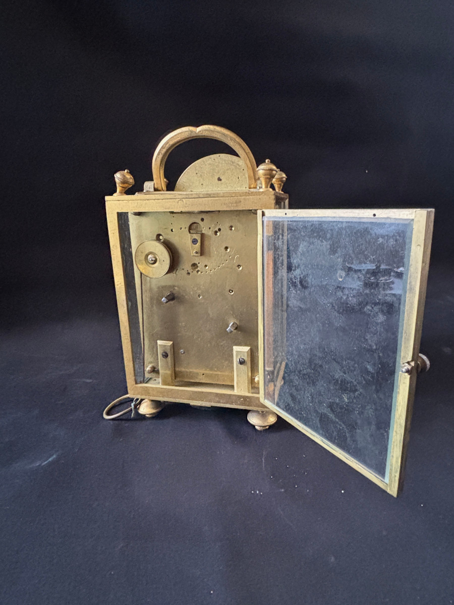 Louis XVI Period Officer's Clock In Gilt Bronze-photo-5