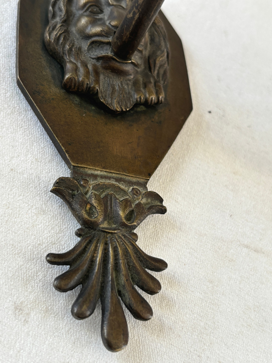 Paire d'applique époque Empire en bronze patiné-photo-1