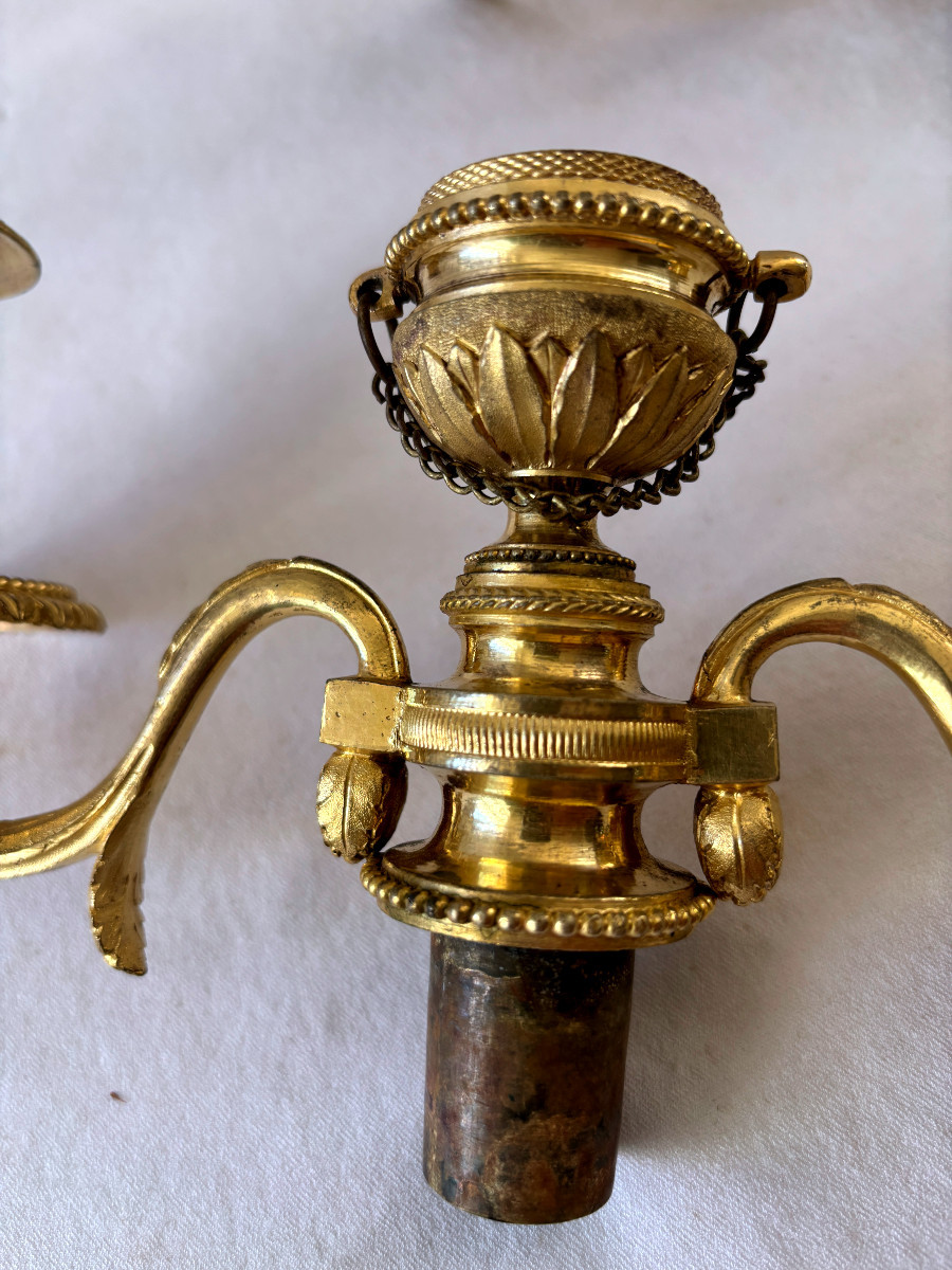 Louis XVI Gilt Bronze Candlestick Tops-photo-1