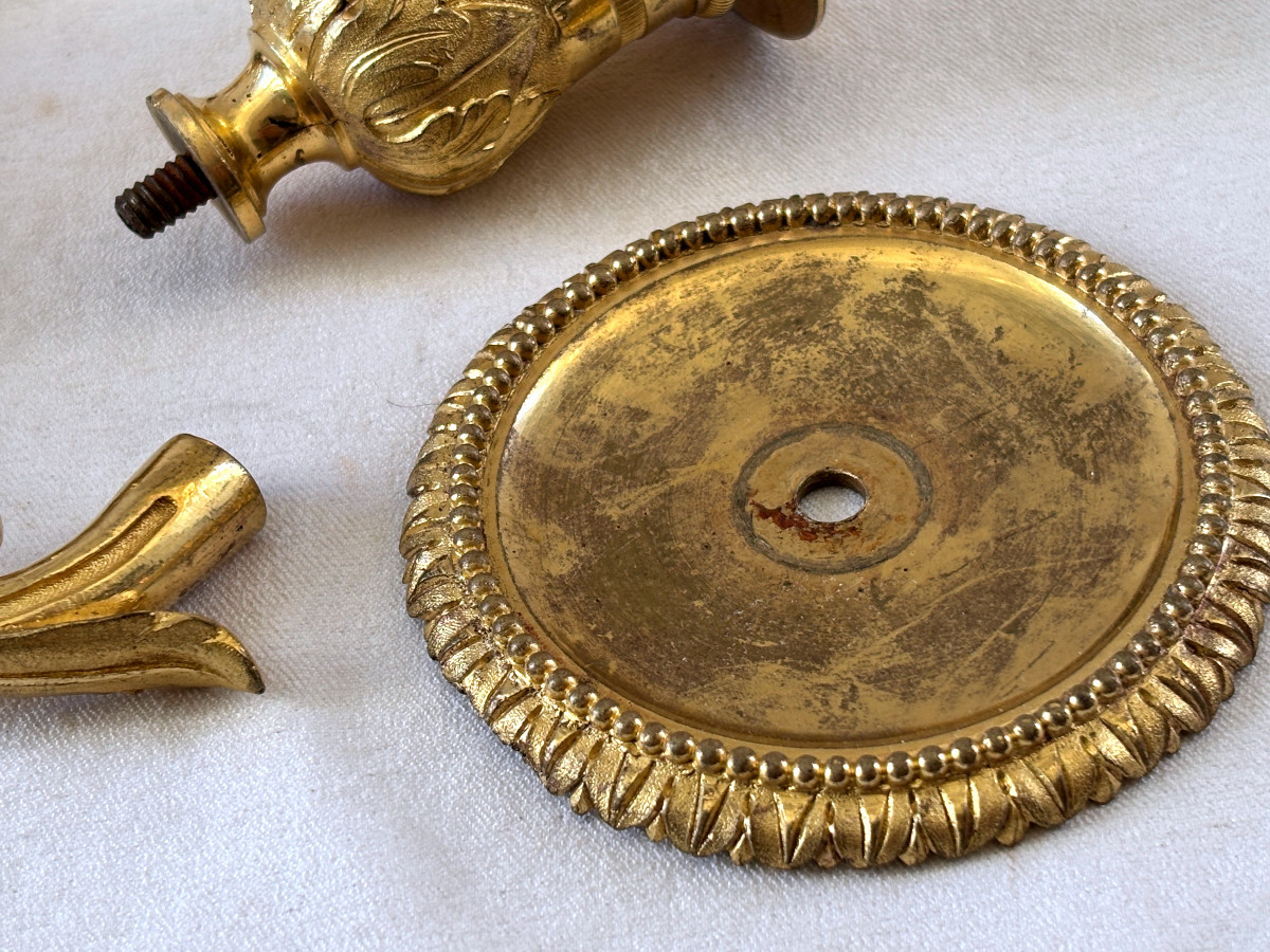 Louis XVI Gilt Bronze Candlestick Tops-photo-7