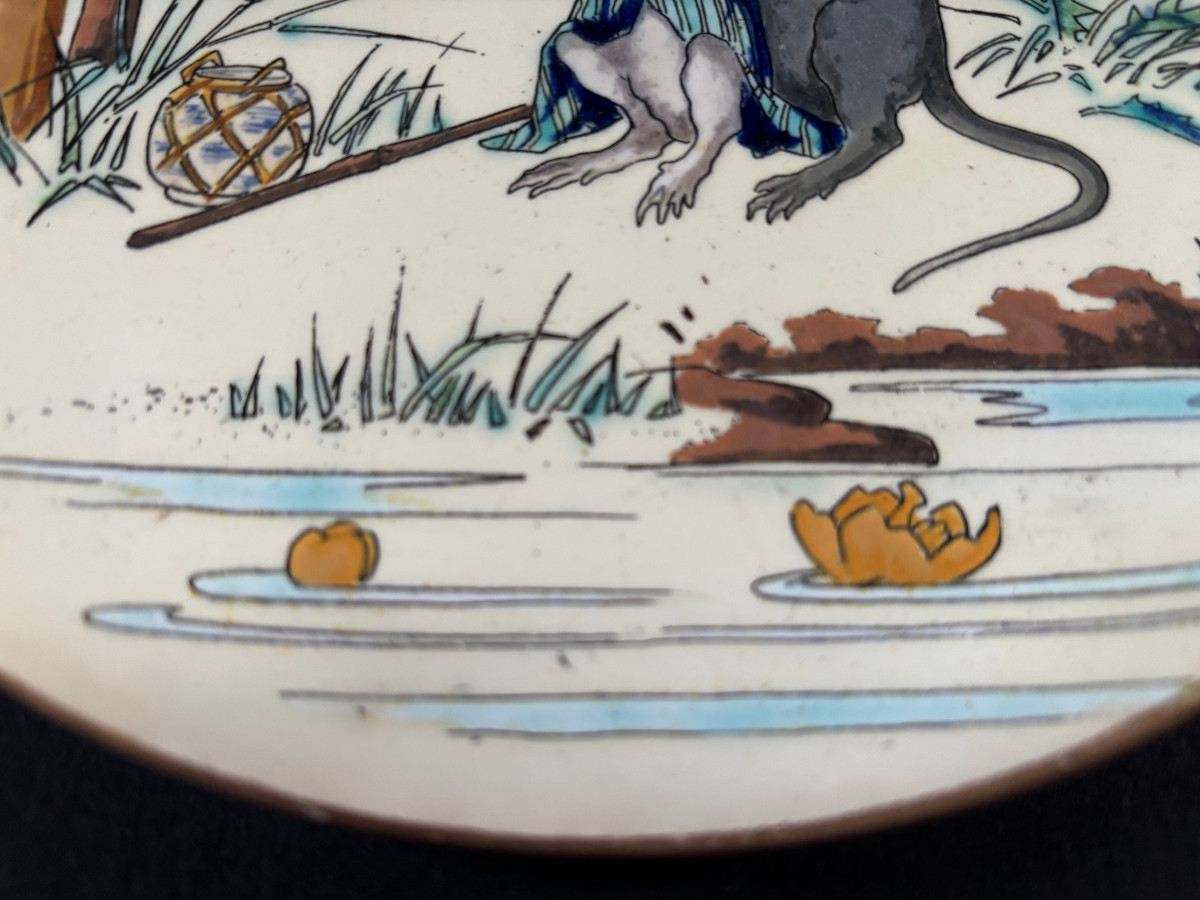 Jules Vieillard Bordeaux Plate With Mice-photo-2