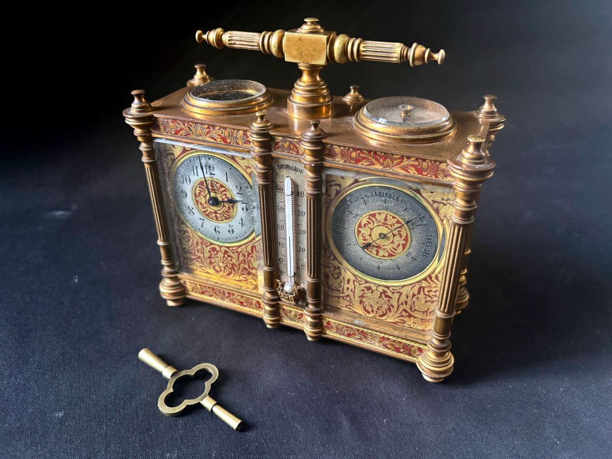 Pendulette et baromètre de bureau-photo-7