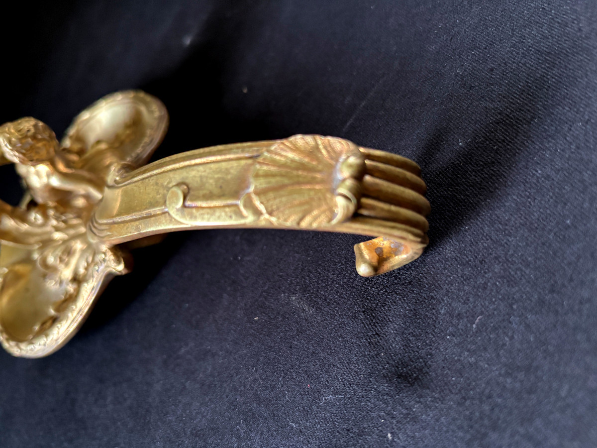 Henry Dasson Bronze Hand Candlestick-photo-5